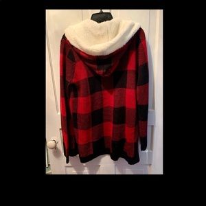 No Bounderies Buffalo Plaid Hooded Cardigan